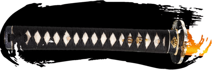 Tsuka de algodón negro con hinerimaki